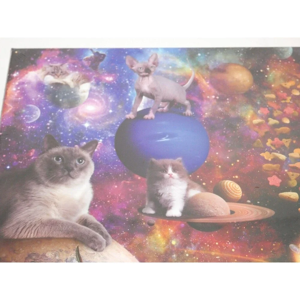 Genuine Fred Jigsaw Puzzle GALAXY CATS JENNIFER NORWOOD 1000 Piece Space Kitten